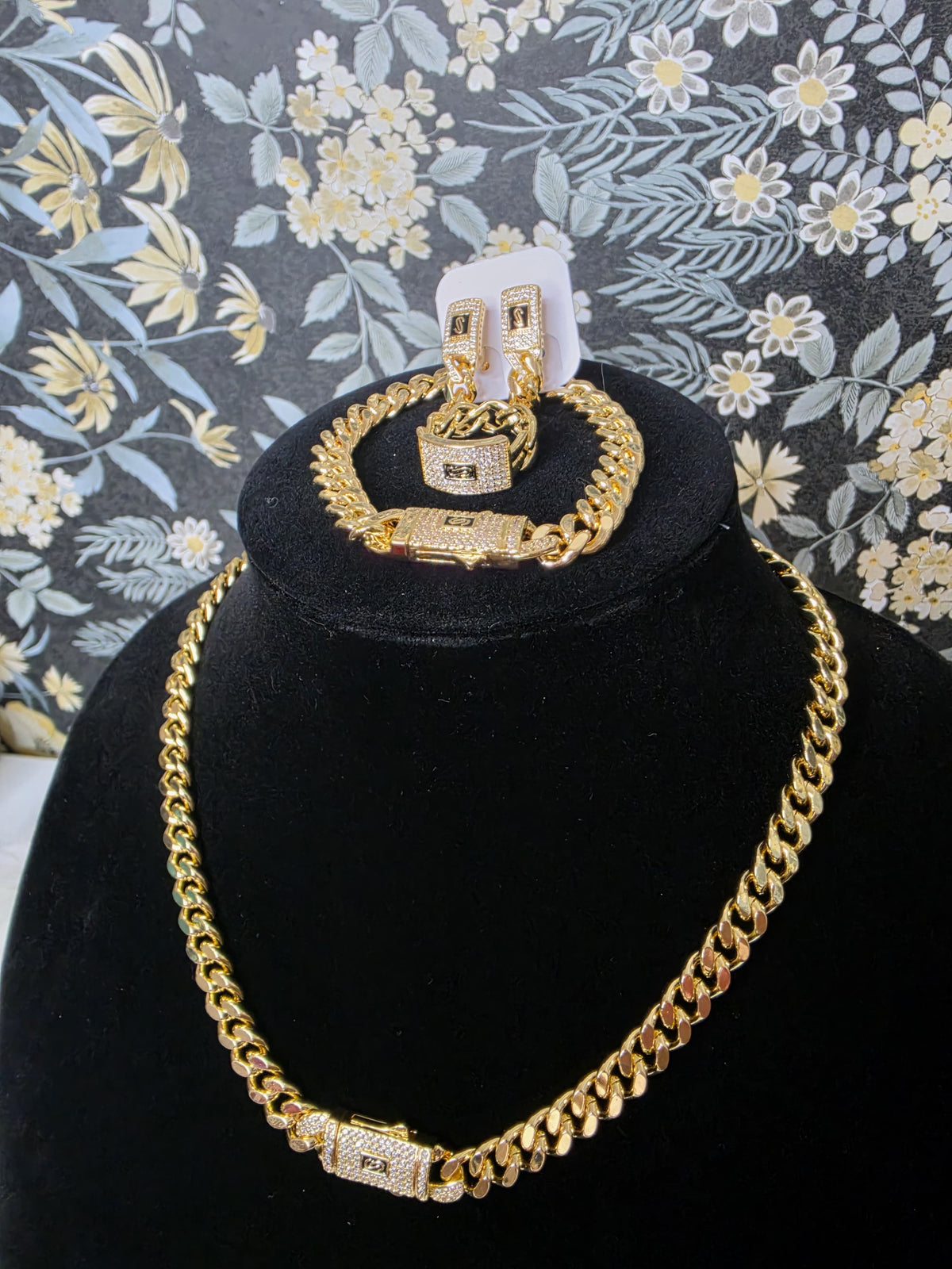 JML Oro Laminado Miami Laminated Gold Jewelry Sets 14k Gold Cuban Men's Monaco Chains Bracelets Women
Ring Earrings Necklace